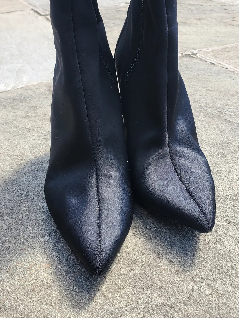 LF Black Over The Knee LF Logo Graphic Boots Heel Size 6M